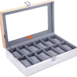 Present Watch Box Case Organizer in 12 slots of Watches with Glass Face Display Watch Box-image-85