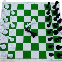 Tournament Mat Chess Mat with Pieces 17 by 17 Inches (Pack of 1) White Green 4.7 cm Chess Board-picture-22