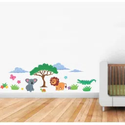 print mantras Pvc Wall Stickers Animals In Jungle-picture-8