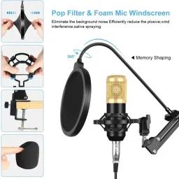amg music BM-800 Condenser Microphone with Voice Changer Sound Mixer for Studio Recording Audio Studio Sound Card,with DSP Intelligent Sound Mixer for Live Broadcasting image 2