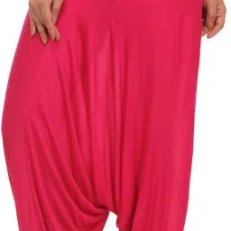 Solid Cotton Viscose Blend Women Harem Pants-image-75