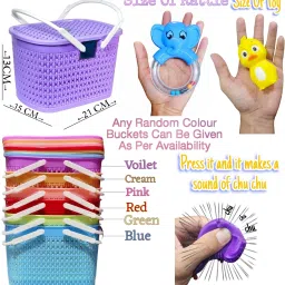 babro Bucket with Bath Aquatic Galinha Character Chu Chu Toy Set with 3 Pcs Rattle Rattle image 2