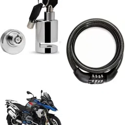 Helmet Protection Bike Helmet Lock with Bike Disc Brake Lock with Keys for BMW 1200 GS Combo-image-50