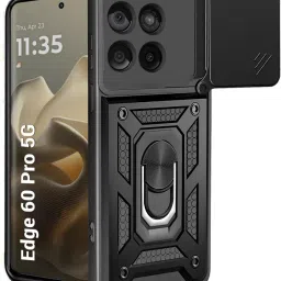 Back Cover for Motorola Moto Edge 60 Pro 5G D10 Tough Armor Bumper Back Cover Case - Black-28