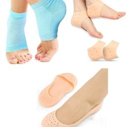 Silicone Anti Heel Crack,Cotton gel socks, Foot Full Socks Heel (Pack of 3 pair) Heel Support-image-7