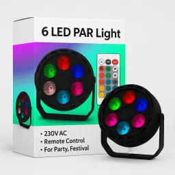 6 LED RGB Light with Remote | For Pooja, Home Mandir, Diwali Use Single Disco Ball-image-96