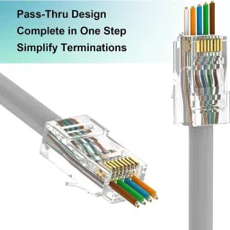 BALRAMA RJ45 Cat6 Pass Through Connector RJ45 Ends, Cat6 8P8C - 100 Pcs Pack Network Interface Card image 3