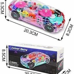 Transparent Musical Concept Racing Car with 3D Flashing LED Lights for Kids-371-image-82