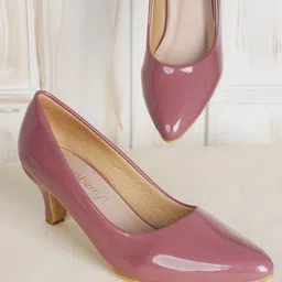 DressBerry Peach-Coloured Pointed Toe Kitten Pumps-55