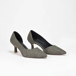 SCENTRA Printed Pointed Toe Kitten Heeled Pumps-22
