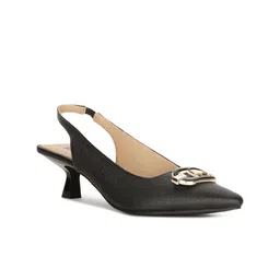 Bata Buckle Embellished Kitten Heel Pumps-51