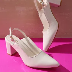 GNIST Pointed Toe Block Heeled Pumps-6
