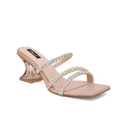 Sherrif Shoes Embellished Open Toe Block Heels image 5