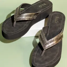 Inc 5 Embellished Open Toe Flatform Heels-19