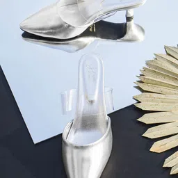 JM Looks Embellished Pointed Toe Ankle Loop Block Pumps Heels image 1
