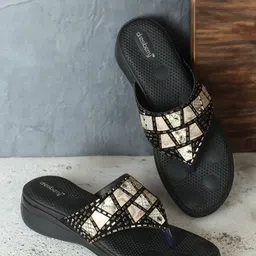 DressBerry Black Embellished Open Toe Comfort Heels-1