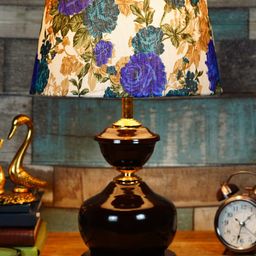 foziq Brown & White Printed Table Lamp-20