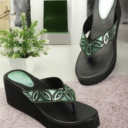 madam glorious Embellished Wedge Heels-40