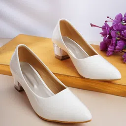 Walkfree Pointed Toe Block Heel Pumps-20