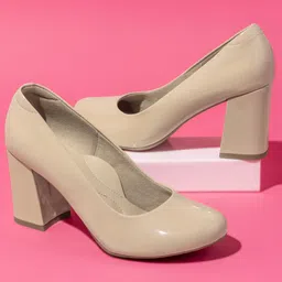 Inc 5 Women Beige Block Pumps-23