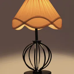 Devansh Off White and Black Vintage cotton Table Lamps-4