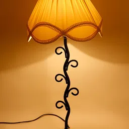 Devansh Off White Textured Wooden Table Lamp-28
