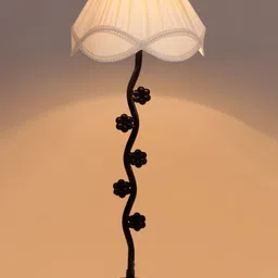 Devansh Black & Beige Iron Frustum Table Lamp With Iron Black Base-13