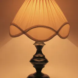 Devansh Off White and Black Vinatge Cotton Iron Table Lamps-10