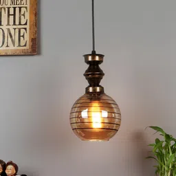 foziq Gold-Toned Printed Metal Ceiling Lamps-12