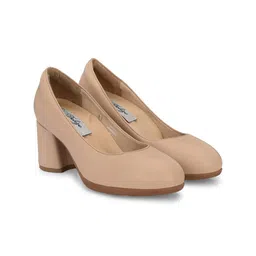 Delize Round Toe Work Block Pumps-38