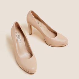 Marks & Spencer Beige Round Toe Pumps-image-4