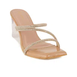 Mast & Harbour Tan Brown Embellished Party Block Heels-17