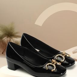 ELLE Embellished Square Toe Block Pumps-10