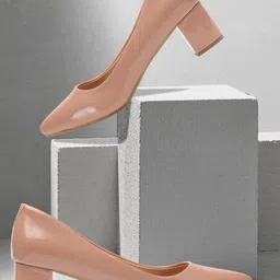 ICONICS Pointed Toe Work Block Pumps-46