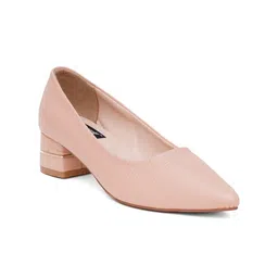 Sherrif Shoes Textured Pointed Toe Block Heels image 2