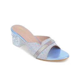 Shezone Embellished Open Toe Block Heels image 2