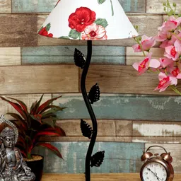 foziq Black & White Floral Printed Table Lamps-6