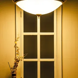 Fos Lighting White & Gold-Toned Brass Top Covered Hanging Light image 2