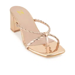 ZENVO Open Toe Textured Block Heels image 2