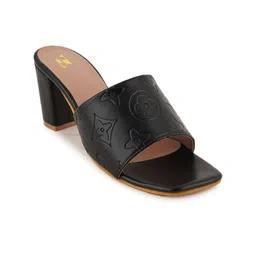 ZENVO Open Toe Textured Block Heels image 2