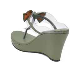 Retro Walk Open Toe Wedge Heels With Bows image 4