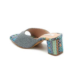 ELLE Printed Open Toe Block Heels image 4