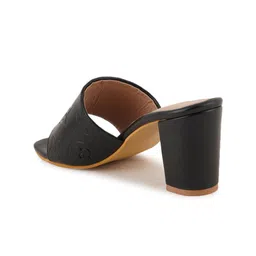 ZENVO Open Toe Textured Block Heels image 3