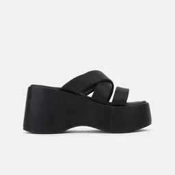 EVERLY Textured Open Toe Wedges image 4