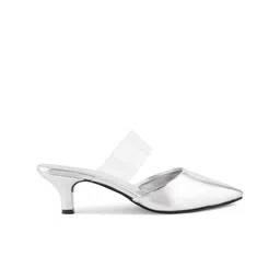 JM Looks Embellished Pointed Toe Ankle Loop Block Pumps Heels image 4