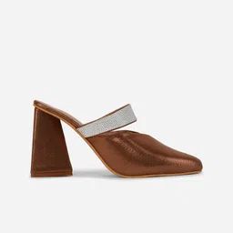 Retro Walk Embellished Block Heel Mules image 2