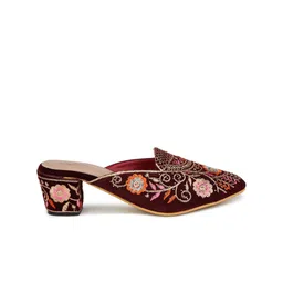 Shezone Pointed Toe Embellished Block Mules image 2