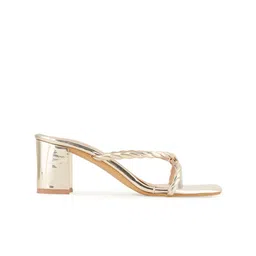 ZENVO Open Toe Textured Block Heels image 4