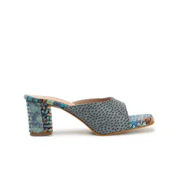 ELLE Printed Open Toe Block Heels image 3