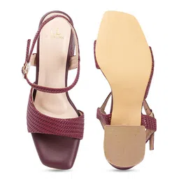 Carlton London Textured Open Toe Block Heels image 4